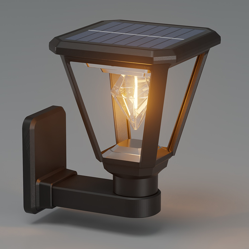 PY-LED GR B02 Firkantet Solar Væglampe
